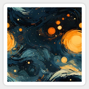 Van Gogh Starry Night Outer Space Pattern 16 Sticker